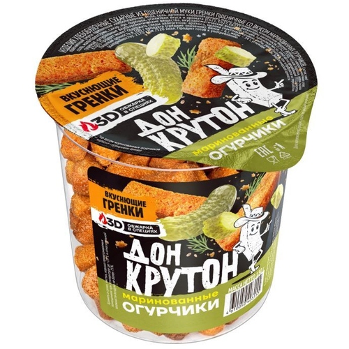 Гренки пшеничные, вкус: Маринованные огурчики, (ДОН КРУТОН)