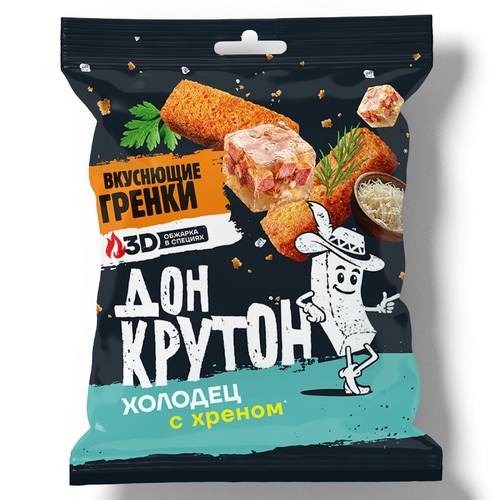 Гренки ржано-пшеничные, вкус: Холодец с хреном, (ДОН КРУТОН)