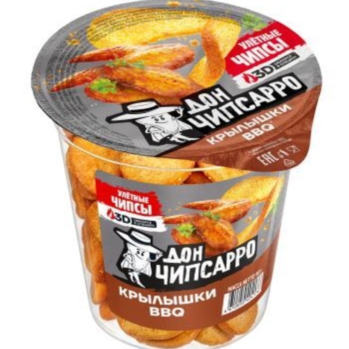 Чипсы пшеничные, вкус: Крылышки BBQ, (Дон Чипсарро)